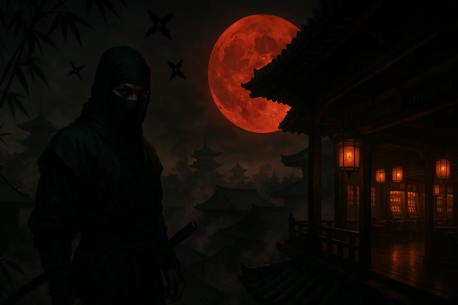 Moonlit rooftops